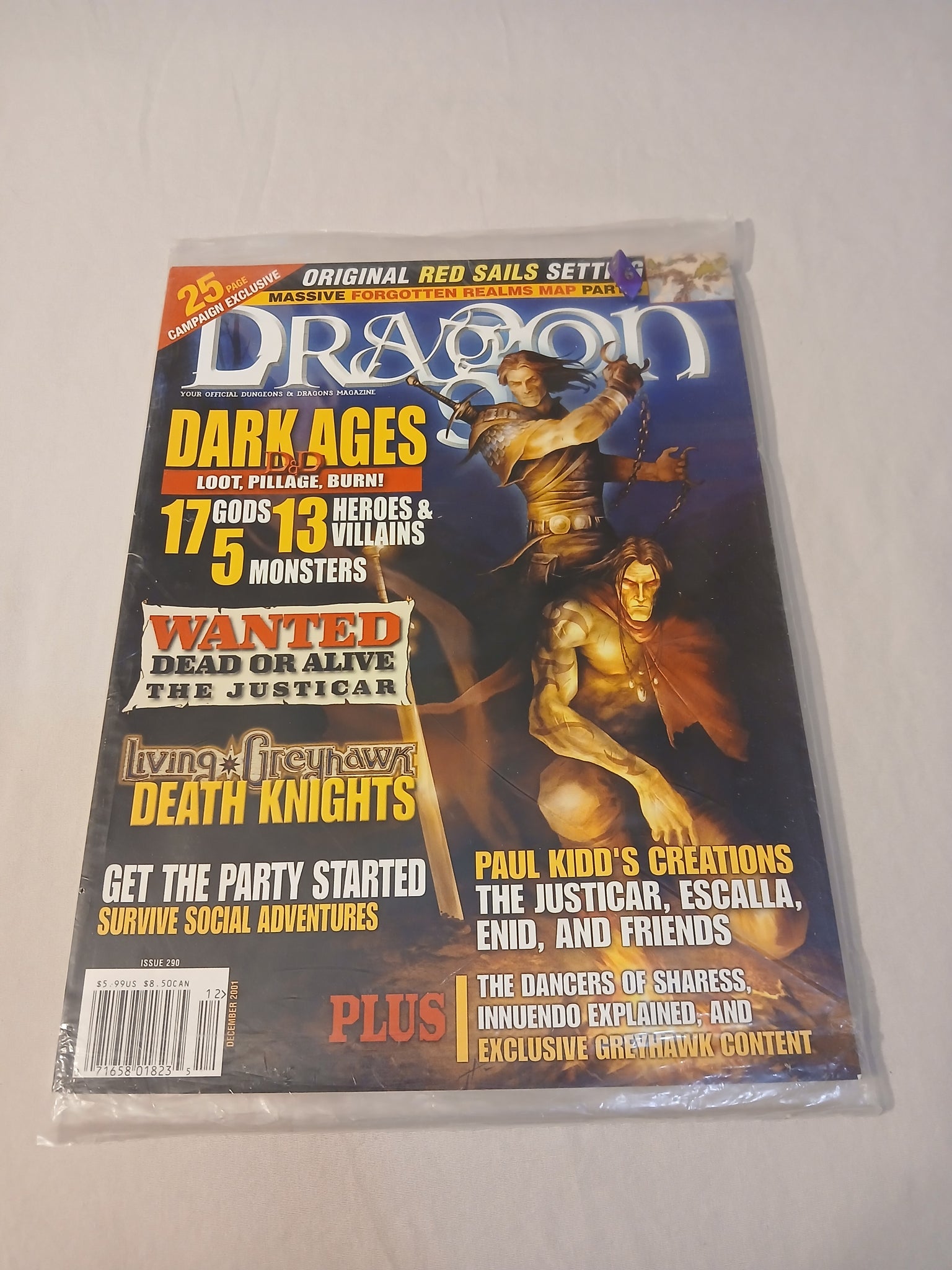 Dragon Magazine #290 with Forgotten Realms map