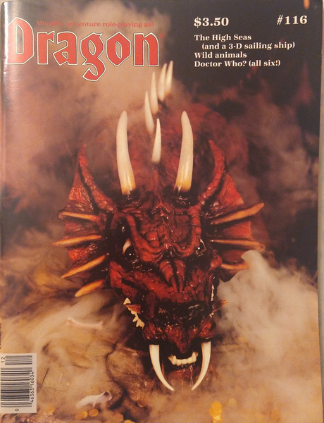 Dragon Magazine #116 with 3D Sailing Ship