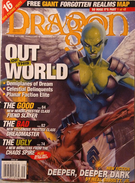 Dragon Magazine #287 with Forgotten Realms foldout map