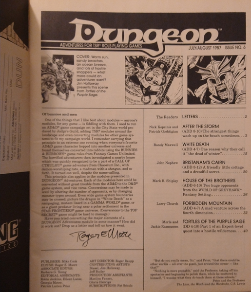 Dungeon Magazine #6 with Original Mailer