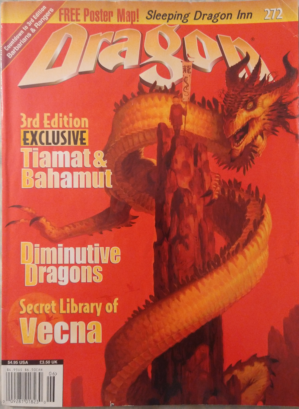 Dragon Magazine #272 with Sleeping Dragon Inn Mat