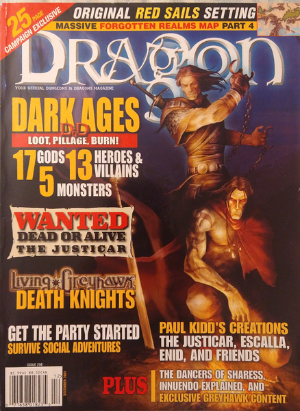 Dragon Magazine #290 with Forgotten Realms map