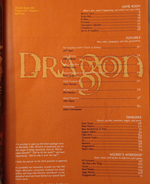 Dragon Magazine #282 with Wilderness Tiles Poster